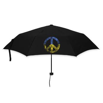 Peace sign Ukraine Stand for Ukraine Geschenk - Regenschirm (klein) - Schwarz - Vorne