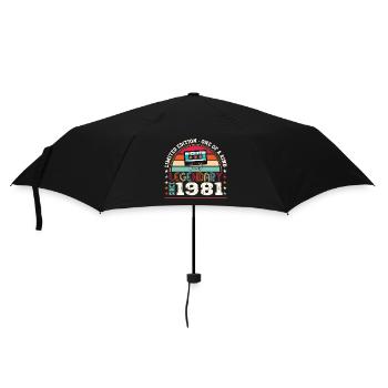 Legendary 1981 41st Birthday Gift Men - Fun - Umbrella (small) - black - Front