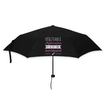 T shirt infirmière véritable infirmière cadeau - Parapluie standard - noir - Devant