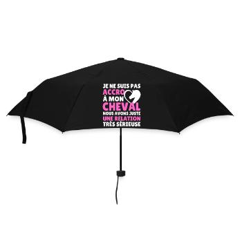 t shirt équitation humour cheval cadeau femme - Parapluie standard - noir - Devant
