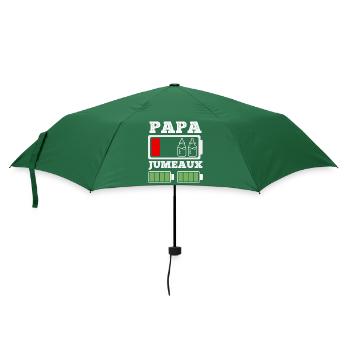 Papa de jumeaux humour batterie faible cadeau père - Parapluie standard - vert bouteille - Devant