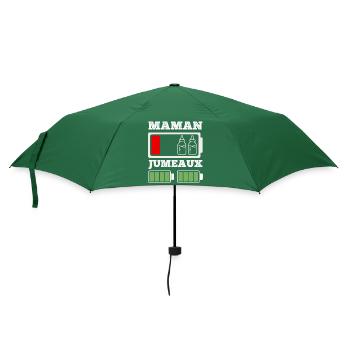 Maman de jumeaux humour batterie faible mère - Parapluie standard - vert bouteille - Devant