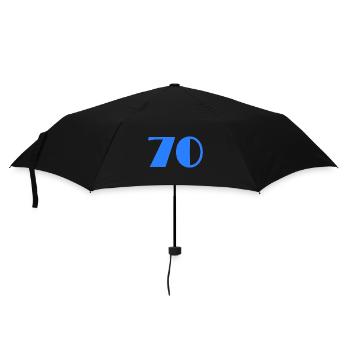 70 JAHRE. 70-JÄHRIGES JUBILÄUM. GEBURTSTAG 70 JAHRE. 70 - Regenschirm (klein) - Schwarz - Vorne