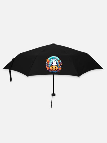 Unicorn and pumpkin - Umbrella (small) - black