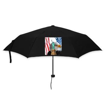 USA, Freiheitsstatue und Adler. - Regenschirm (klein) - Schwarz - Vorne