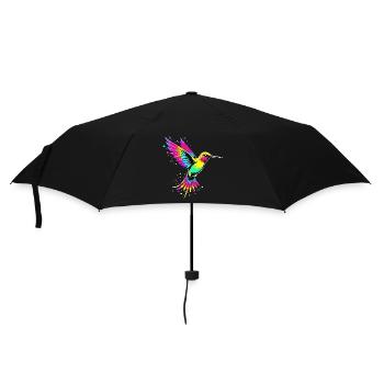 Liebe bunte Kolibris Tie Dye Kolibri - Regenschirm (klein) - Schwarz - Vorne