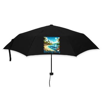 Montego Bay Jamaica Beach Palmiers Vacances Grunge - Parapluie standard - noir - Devant