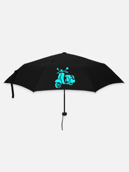 Retro Roller - Regenschirm (klein) - Schwarz