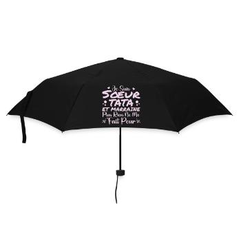 Schwester Tata und Patin Ich bin Schwester Tata - Regenschirm (klein) - Schwarz - Vorne