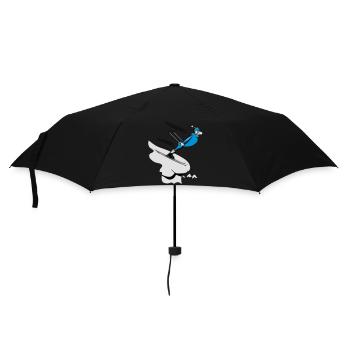 Winter Urlaub ski abfahrt witzig comic - Regenschirm (klein) - Schwarz - Vorne