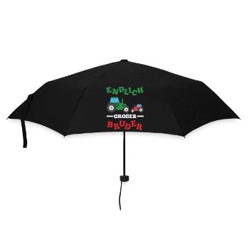 Trecker Traktor Endlich großer Bruder Spruch - Regenschirm (klein) - Schwarz - Vorne