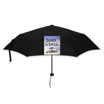 EG Menschen I Demokratie I Basis I Politik - Regenschirm (klein) - Schwarz - Vorne