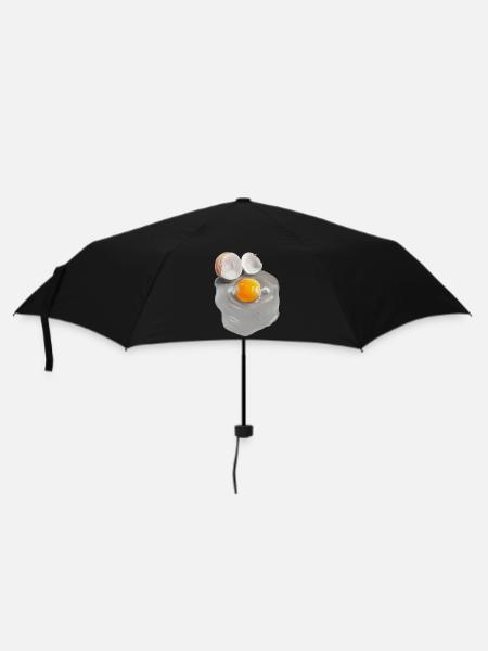 Eierbild im Grau-Abstrakt - Regenschirm (klein) - Schwarz