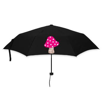 Pilz pink Punkte Dots Glück Kinderzimmer Wald - Regenschirm (klein) - Schwarz - Vorne