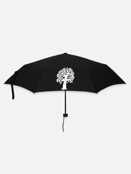 Weißer Baum - Regenschirm (klein) - Schwarz