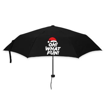 Oh What Fun, Christmas - Umbrella (small) - black - Front
