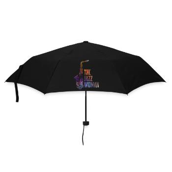 Jazz Frau - Regenschirm (klein) - Schwarz - Vorne