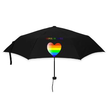 Regenbogen Herz Geschenkidee LGBT Love is love - Regenschirm (klein) - Schwarz - Vorne
