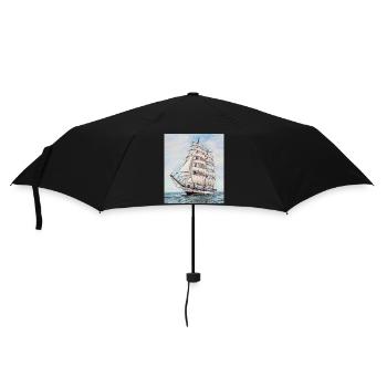 Ocean View: The Beauty of the Sea and Boats - Umbrella (small) - black - Front