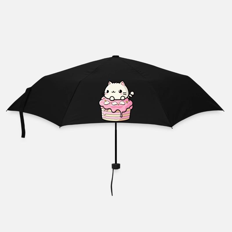 Cute cat cake - Umbrella (small) - black