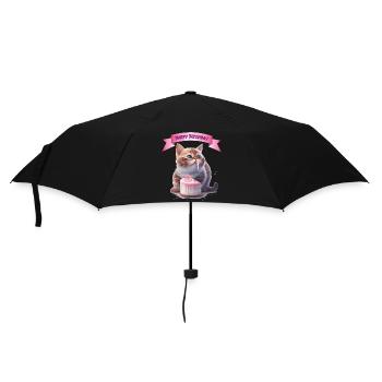 Joyeux anniversaire chaton cadeau - Parapluie standard - noir - Devant