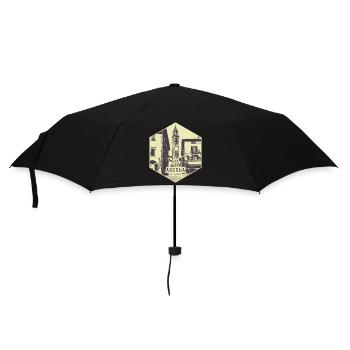 Ascona City Scene Vintage Stamp - Umbrella (small) - black - Front