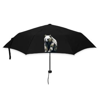 Minimalistischer Bär - Regenschirm (klein) - Schwarz - Vorne