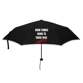 Gute Dinge kommen zu denen, die sich beeilen - Regenschirm (klein) - Schwarz - Vorne
