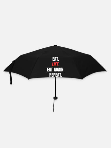 Eat. Lift. Eat Again. Repeat. - Umbrella (small) - black