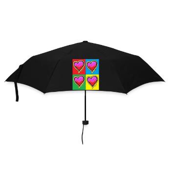 pop 4 Hearts - Umbrella (small) - black - Front