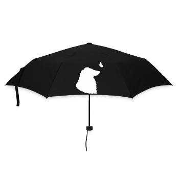 Collie mit Schmetterling - Regenschirm (klein) - Schwarz - Vorne