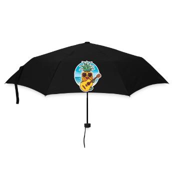 Ukulele Pineapple - Regenschirm (klein) - Schwarz - Vorne
