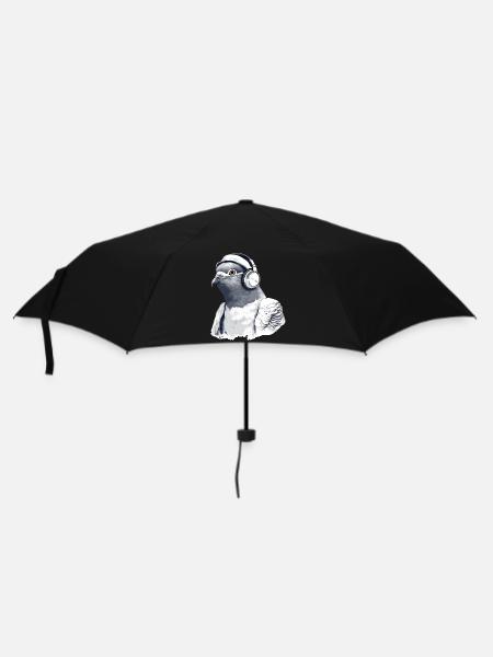 Zaki, die audiophile Taube - Regenschirm (klein) - Schwarz
