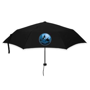 Tauchen mit Meeresschildkröte - Regenschirm (klein) - Schwarz - Vorne