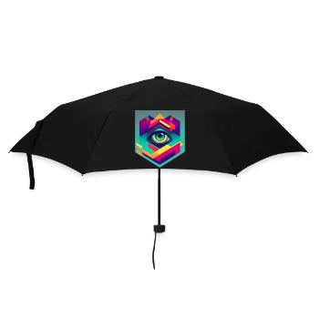 Retro 2 cut - Regenschirm (klein) - Schwarz - Vorne
