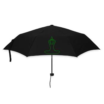 4 Yoga Padmasana or Lotus Flower | 5th Green Flame - Umbrella (small) - black - Front