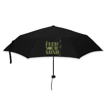 feed Your mind, retro groovy - Umbrella (small) - black - Front