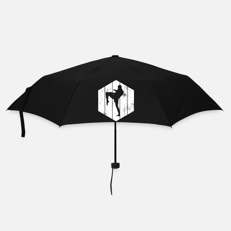 Kickboxer Zeichnung - Regenschirm (klein) - Schwarz