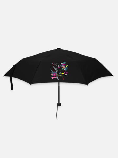 "Colorful Bird" in Pink - Umbrella (small) - black