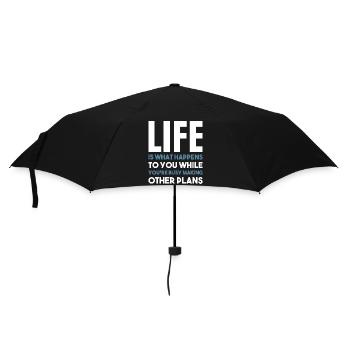 Life happens (dark) - Umbrella (small) - black - Front