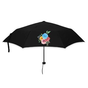 Simple watercolor flowers - Umbrella (small) - black - Front