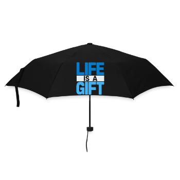 Ocean Vibes: Das Leben ist ein Geschenk - Regenschirm (klein) - Schwarz - Vorne