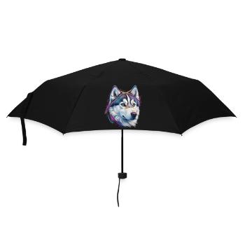 Tête de husky - Parapluie standard - noir - Devant