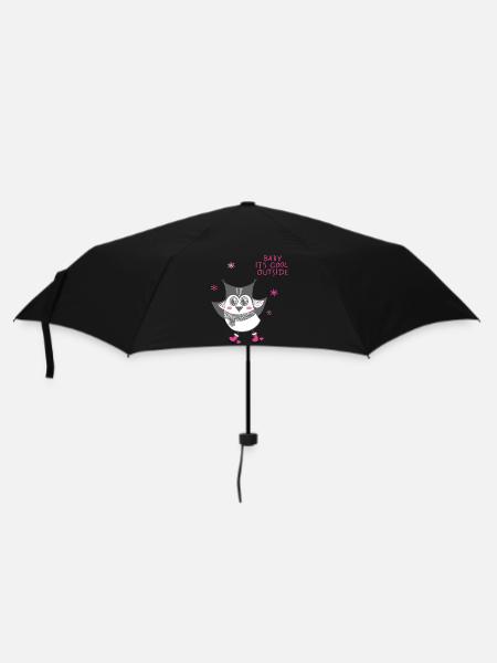 Baby it's cool outside - Eule - Regenschirm (klein) - Schwarz