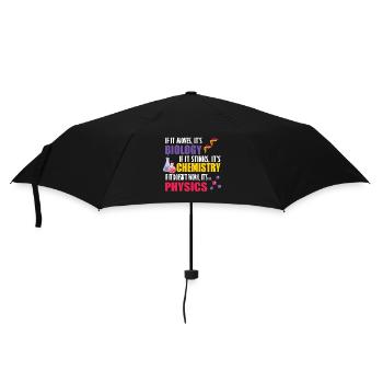 Wenn es sich bewegt, ist es Biologie, Chemie, Physik, lustig - Regenschirm (klein) - Schwarz - Vorne