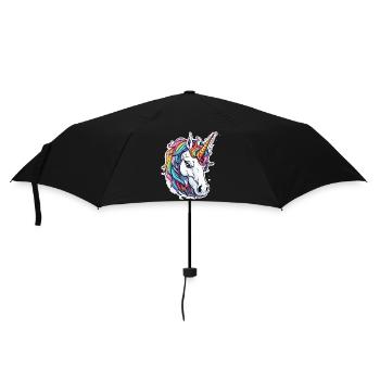 Licorne / créatures mythiques / contes de fées / magie / paillettes - Parapluie standard - noir - Devant