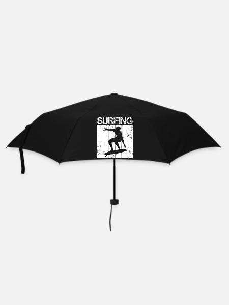 Retro Surfer - Regenschirm (klein) - Schwarz