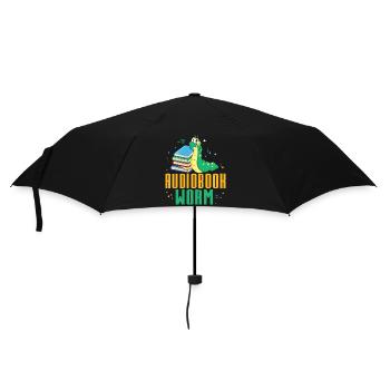 Oreilles toujours ouvertes : Fier ver de livre audio - Parapluie standard - noir - Devant