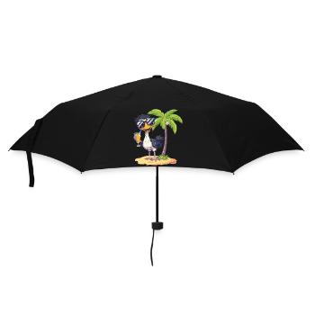Ostrich Summer Beach Comic - Umbrella (small) - black - Front
