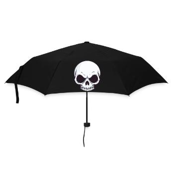 skull head - Regenschirm (klein) - Schwarz - Vorne